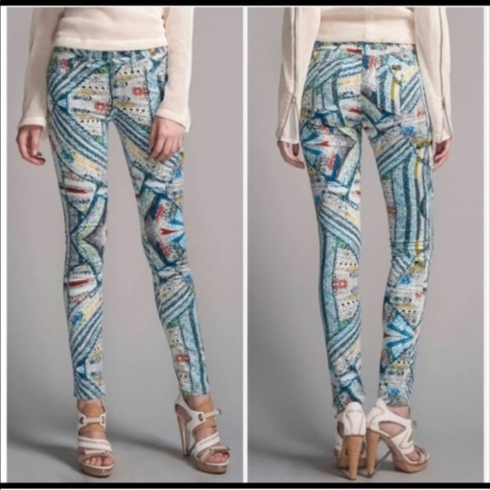 rag & bone Surf Knit Colored Printed Jean jegging Size 25 Victoria Justice Favor